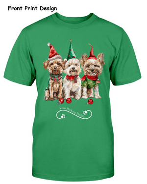 Christmas Elf Dogs Short Sleeve by Your Barking Buddy- Front Print (Pre-Order 2-3 Weeks)