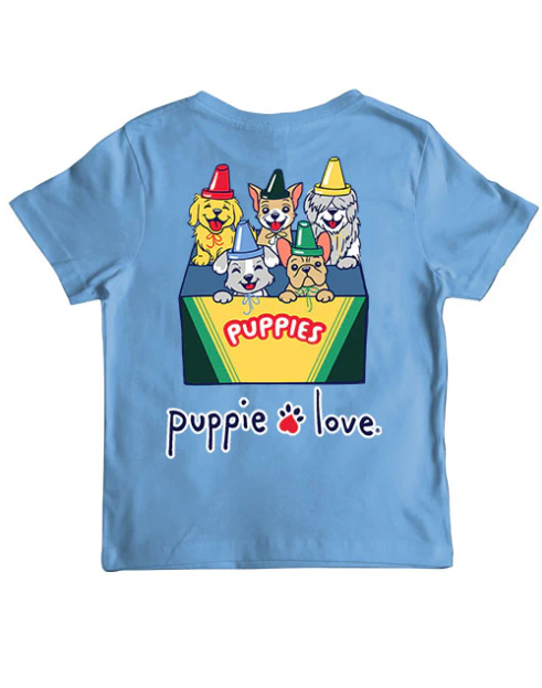 Youth Crayon Pups Short Sleeve By Puppie Love (Pre-Order 2-3 Weeks)