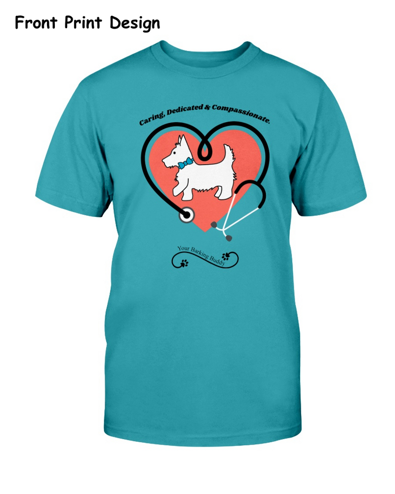 Caring Nurse Dog Short Sleeve by Your Barking Buddy- Front Print Design (Pre-Order 2-3 Weeks)