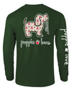 Christmas Bows Pup Long Sleeve Tee By Puppie Love (Pre-Order 2-3 Weeks)