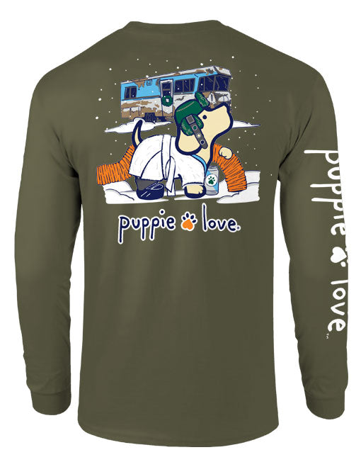 Christmas RV Pup Long Sleeve Tee By Puppie Love (Pre-Order 2-3 Weeks)