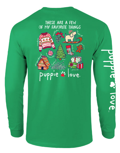 Favorite Things Pup Long Sleeve Tee By Puppie Love (Pre-Order 2-3 Weeks)