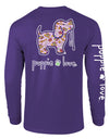 Mardi Gras Pattern Pup Long Sleeve Tee By Puppie Love (Pre-Order 2-3 Weeks)