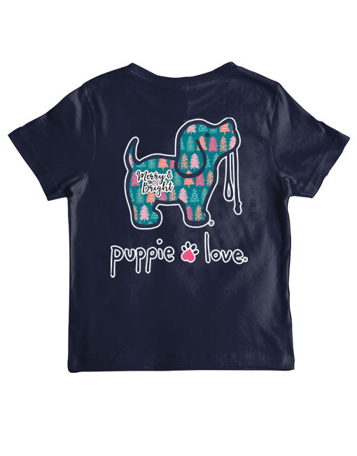 Youth Merry & Bright Pup Short Sleeve By Puppie Love (Pre-Order 2-3 Weeks)