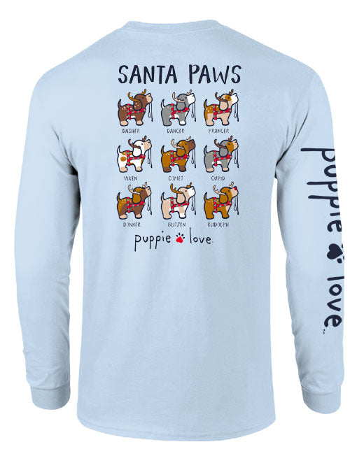 Santa Paws Reindeer Pups Long Sleeve Tee By Puppie Love (Pre-Order 2-3 Weeks)