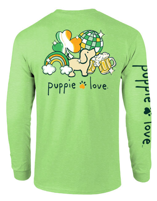 St. Patrick's Icon Pup Long Sleeve Tee By Puppie Love (Pre-Order 2-3 Weeks)