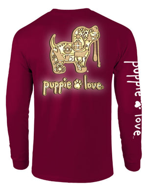 Wooden Illumination Pup Long Sleeve Tee By Puppie Love (Pre-Order 2-3 Weeks)